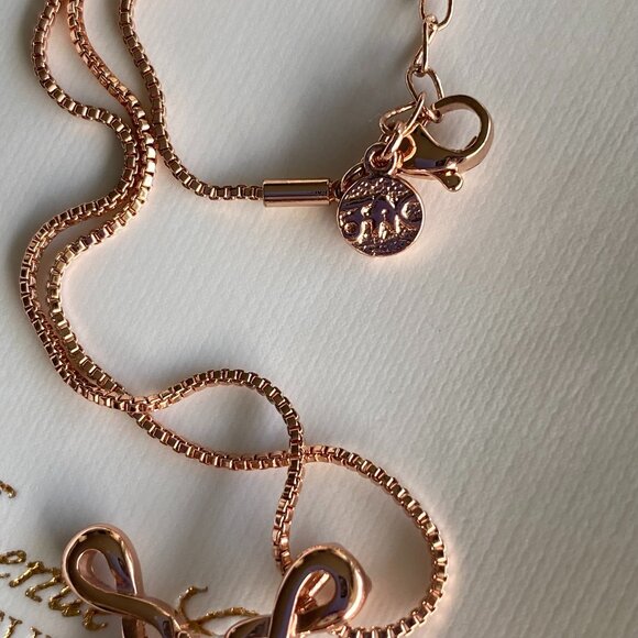 Butler Rose Gold Tone Infinity Amethyst Cross Necklace - Picture 3 of 7